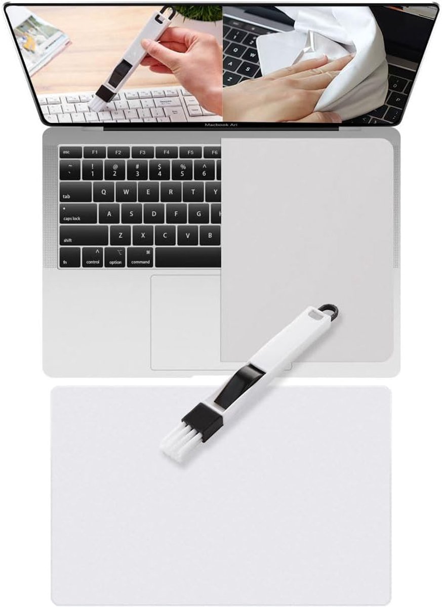 SnelShoppen - Keyboardbescherming, vingerafdrukbescherming, microfiber inleg met multifunctionele schoonmaakborstel en schep, compatibel met MacBook P