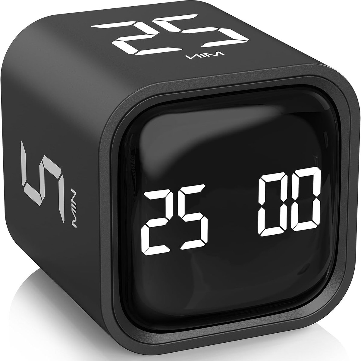 Roterende Pomodoro timer 5/25/10/50 min voorkeuzes - bureau productiviteit flip timer - ADHD kubus countdown stopwatch