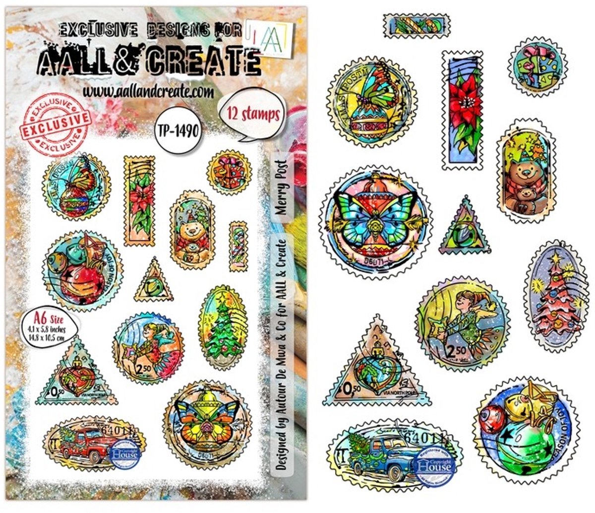 Aall & Create clearstamp A6 - Merry post