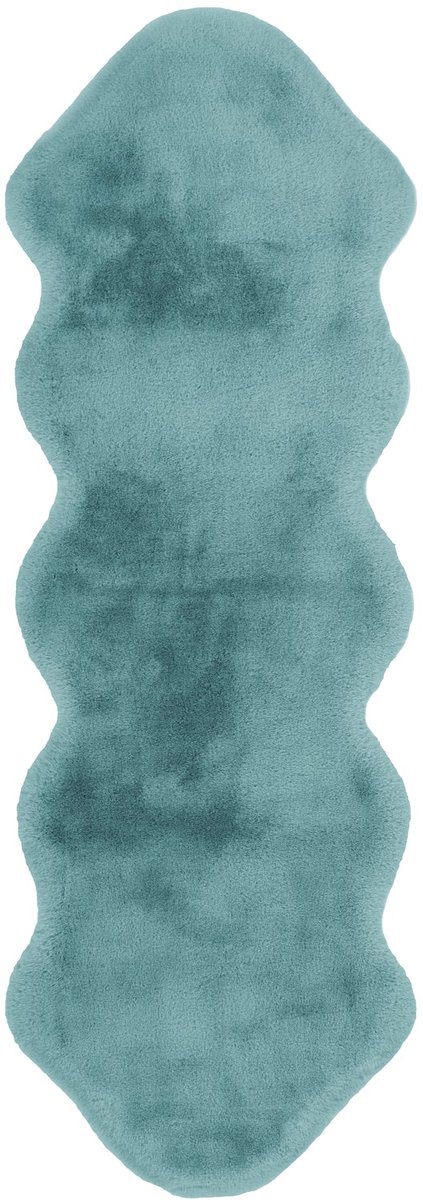 Dutch XXL Organisch Vloerkleed | Tapijt | Rabbit | Duo | Uni | Turquoise | 60x180 cm