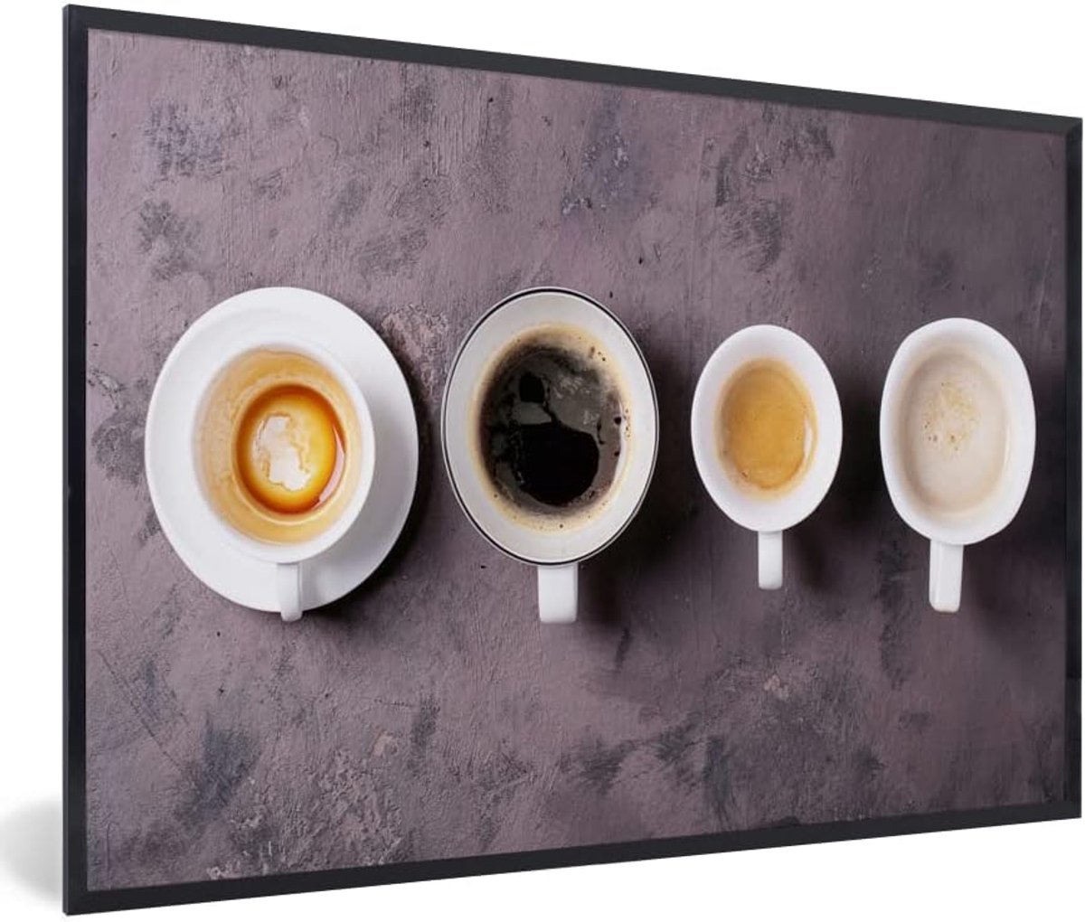 Poster met Lijst - 120x80 cm - Koffie - Keuken - Industrieel