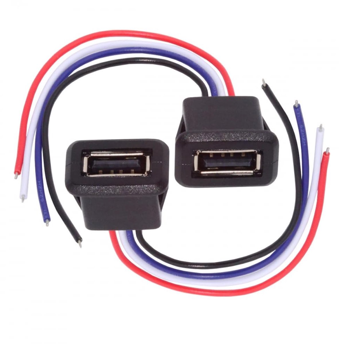 CY Connector 2pcs/set DIY OEM Type A Female Socket to 4Pin Open Cable Latch Mount Type DC 5V Power Data - ShopVlot