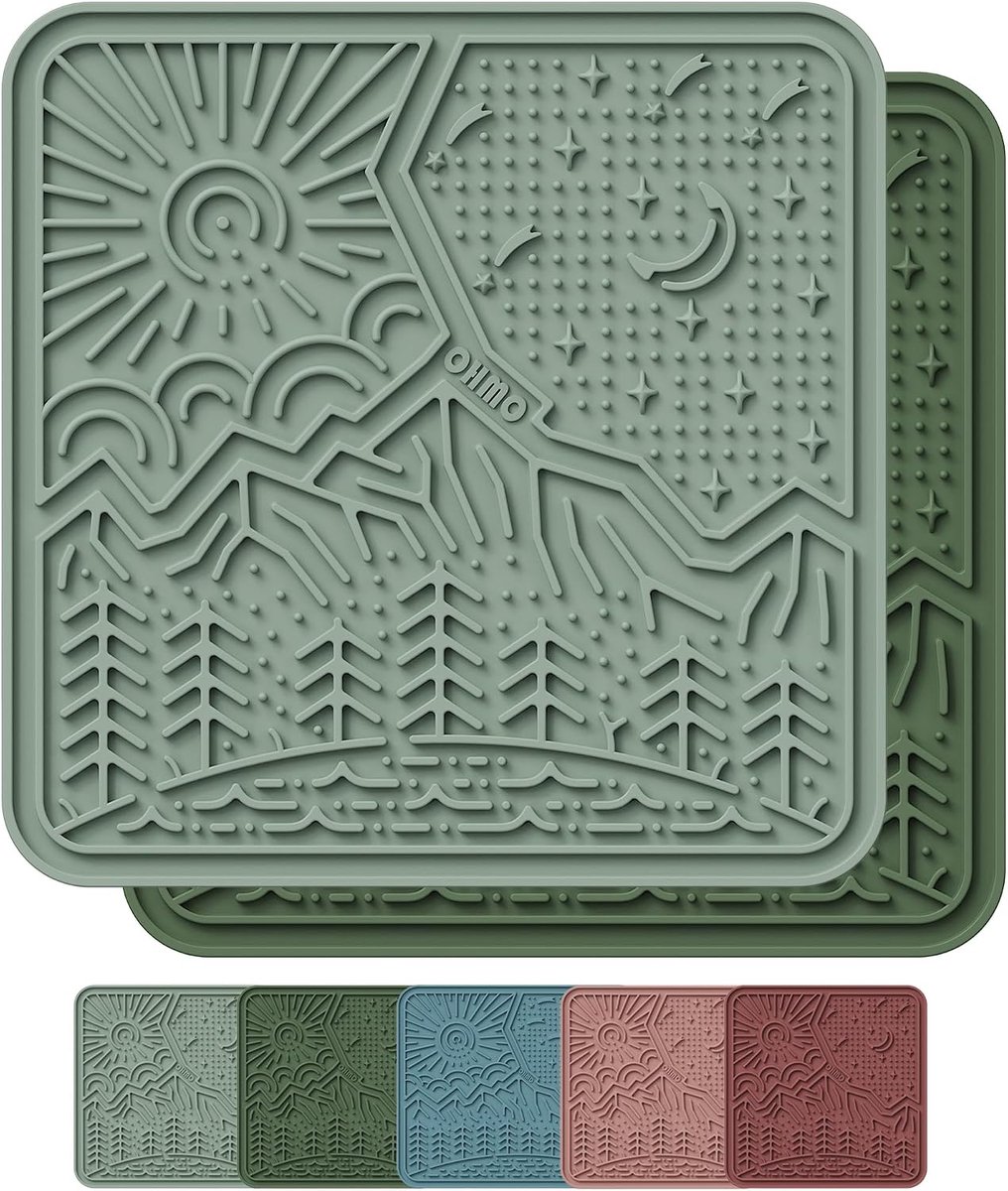 Lick mat voor honden en katten 20 x 20 cm - siliconen langzame voeder - natuurlijke textuur - angstverlichting - SnelShoppen