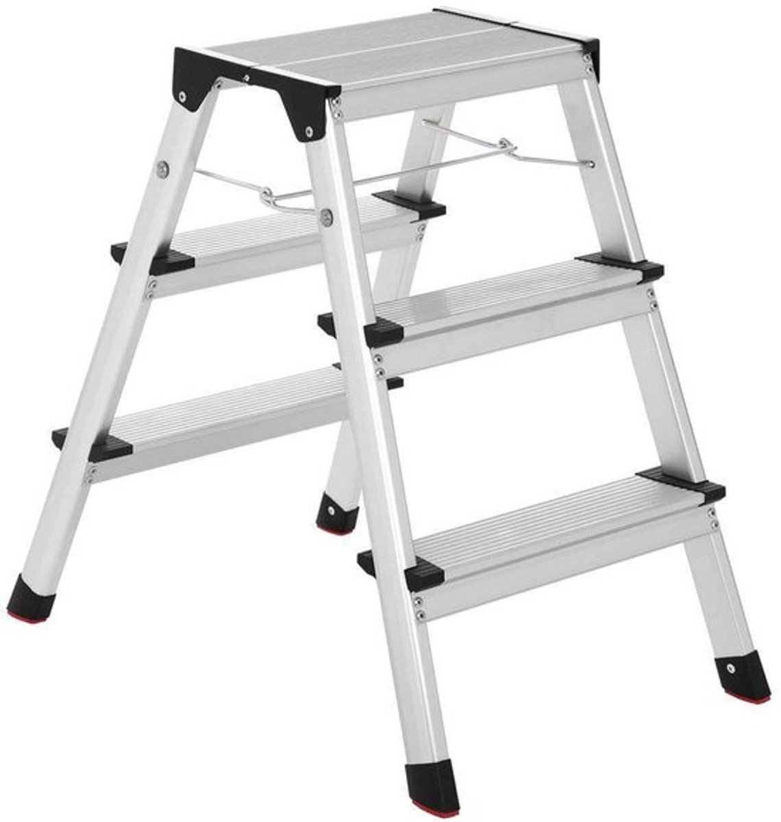 Vouwbare aluminium ladder - Met antislip treden - Multifunctionele trapladder - Tot 150 kg