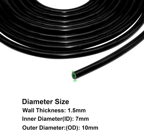 Flexible Silicone Hose, 7mm ID x 10mm OD 4.5m Length Silicone Hose for Aquarium Pumps and Air Hoses, Black - ShopVlot — afbeelding 5