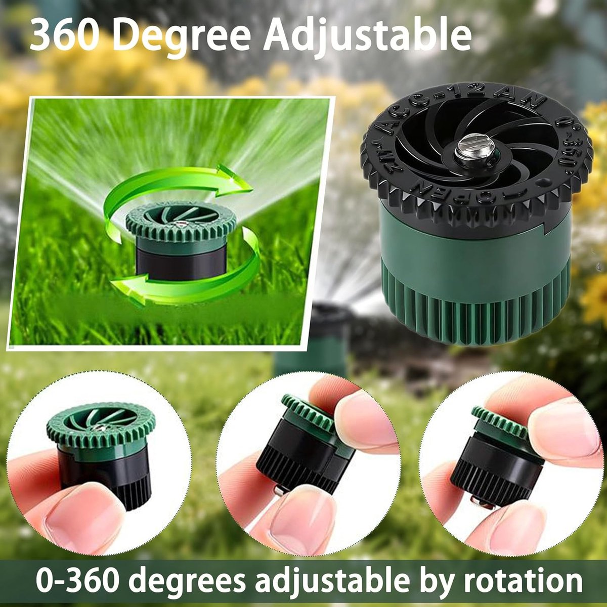 Irrigatiesysteem voor de tuin, gazonsproeier, 360 graden, verstelbaar, automatisch, uniforme irrigatie, voor - ShopVlot