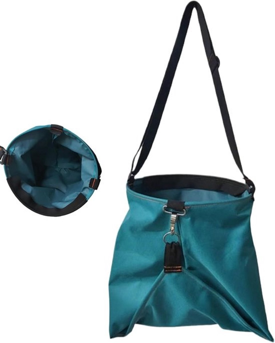 Tuinschort met plukzak - Oogstschort voor bessen - Voor groenteoogst - Grote snelsluiting - 40x38x28 cm - Groen