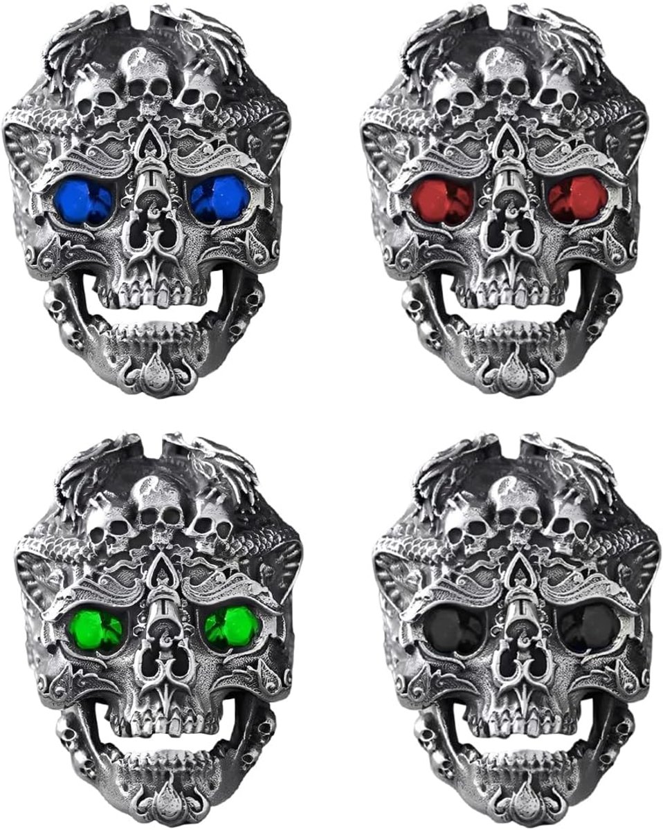 Ringen, herenringen, roestvrij staal, zegelring, hiphop, punk, gothic, rock, Halloween, zilver, heren