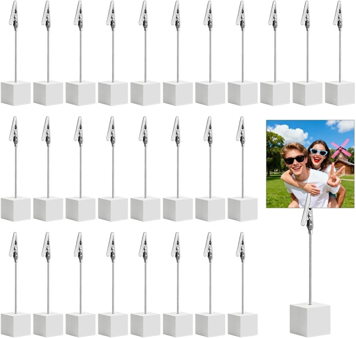 30 Stuks Fotohouders met Klemmen, Wit Fotohouder, voor Kantoren, Bruiloften