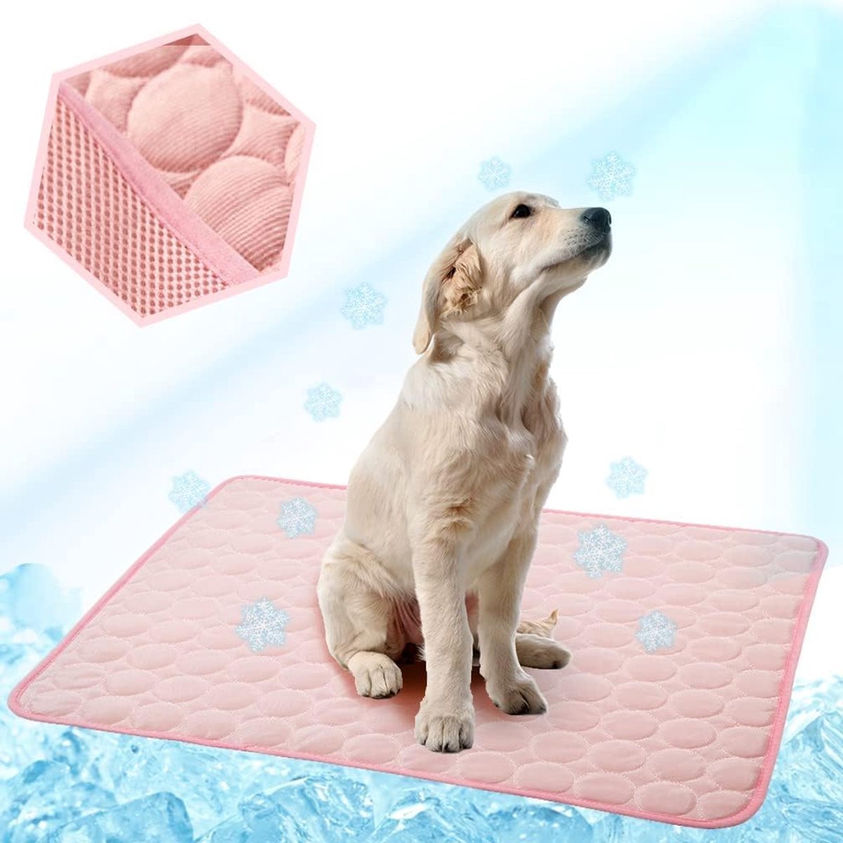 Koelmat voor honden en katten, zelfkoelende hondenmat, zelfkoelende hondenmat, koeldeken voor honden, katten, koelkussen voor huisdieren, verkoelende hondendeken voor binnen, buiten en auto(40x30 cm)
