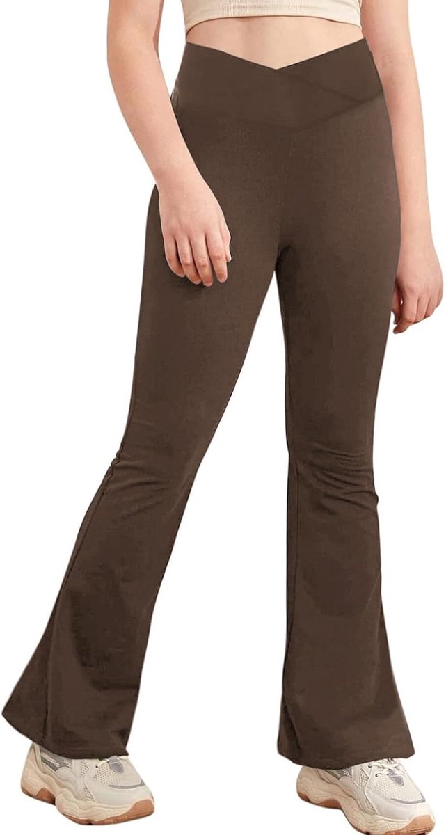 Meisjeslegging, wijd uitlopende leggings, sportbroek, uitlopende yogabroek