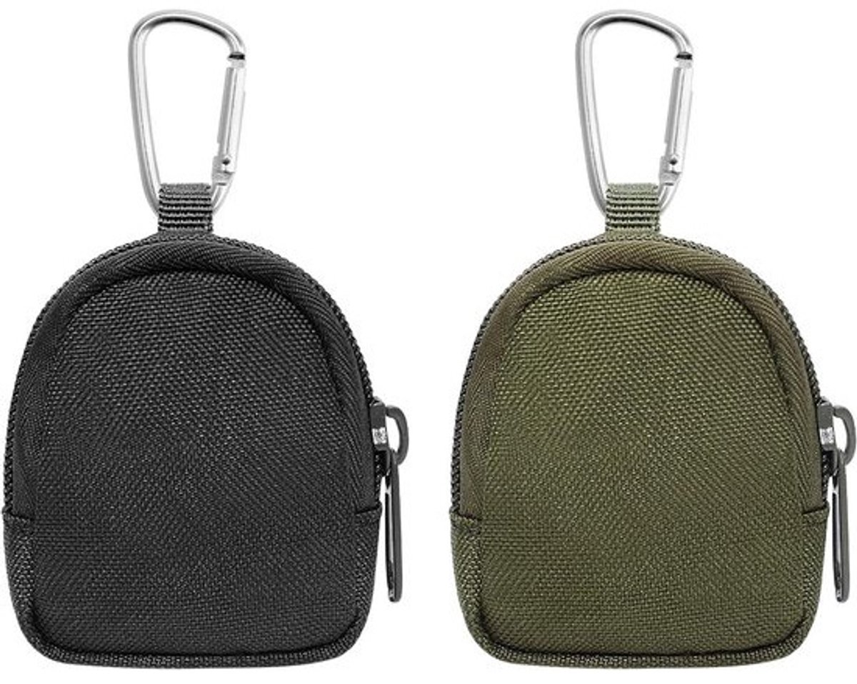 Set van 2 nylon muntentassen met ritssluiting - Hondenbeloningen, sleutels en munten