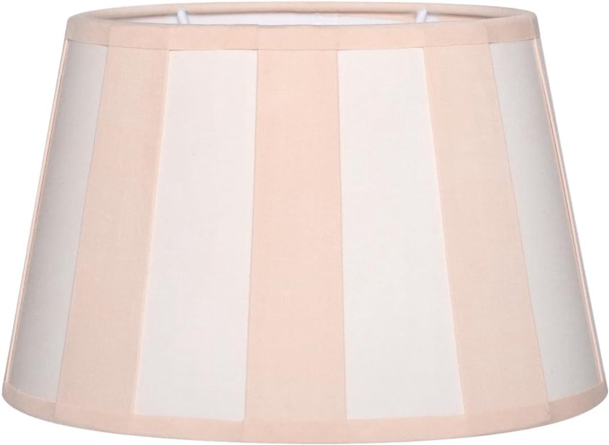 Lampenkap Gestreepte Tafellamp Gestreept Patroon E27-fitting Max 40 Watt Lampenkap met Gestreept Patroon (Beige/Crème)