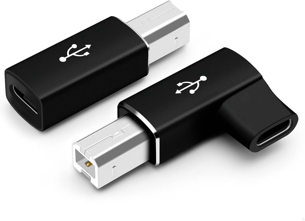Type C, recht, 90 graden (2 stuks), midi-adapter voor Yamaha Casio digitale piano, toetsenbord, DJ-controller, DAC naar iPad, zwart