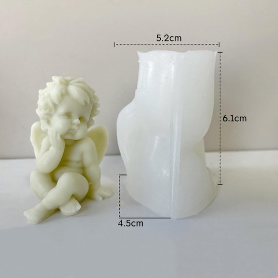 5 stuks 3D engel siliconenvorm mini kaarsvormen zeepvorm cake fondant siliconen vormen bakvorm zeep en chocolade decoraties — afbeelding 4