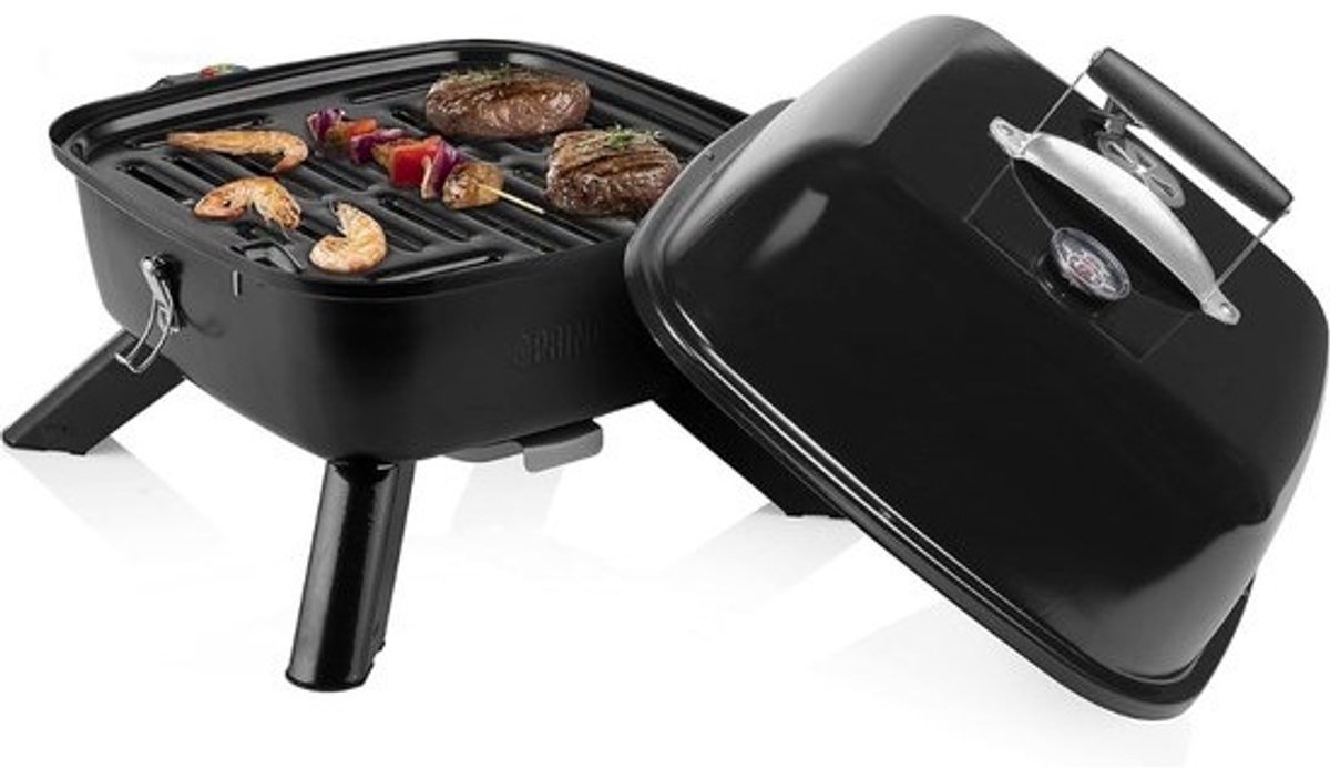 Elektrische barbecue met deksel - Elektrische barbecue 2 in 1 - Elektrische barbecue als tafelmodel - Elektrisch en op kolen