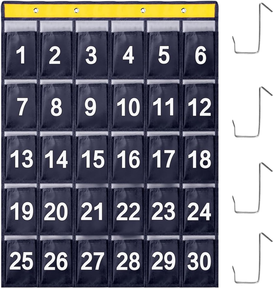 Numbered Storage Bag for Classroom 30 Grids Navy Blue Numbered Cell Phone Storage School Cell Phone Garage School with - ShopVlot