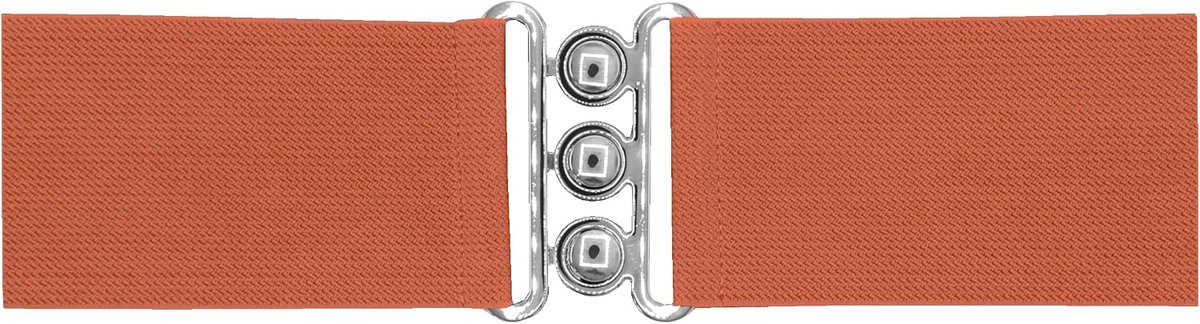 Elastische riem 7,5 cm - oranje - met gesp - comfortabel voor elke outfit - ShopVlot