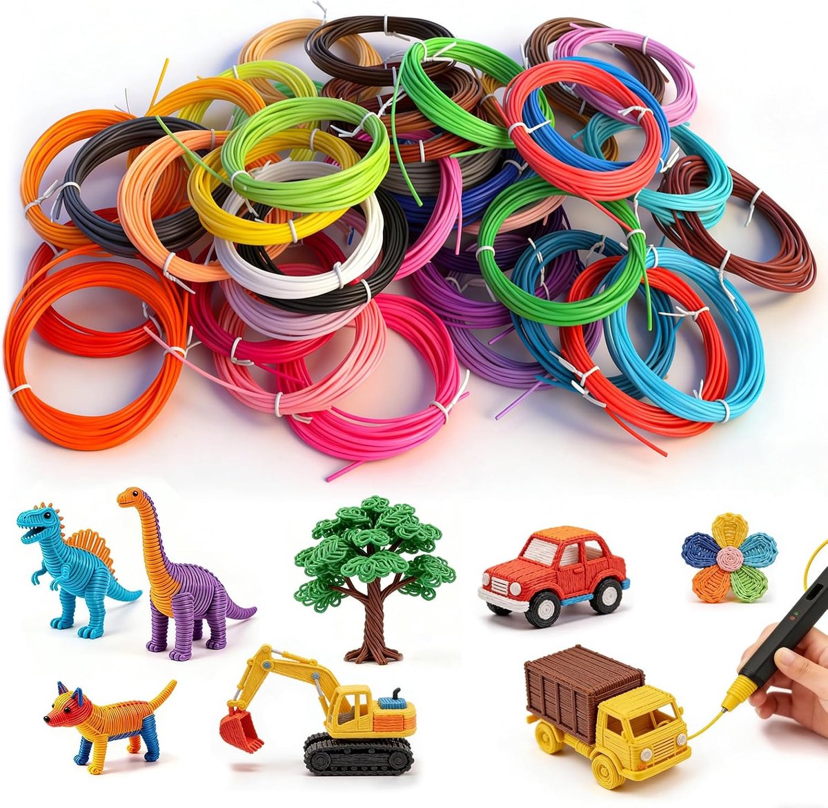 40 colors 3D printer PCL filament, 1.8 mm PCL filament 40 colors, 5 meters each - ShopVlot
