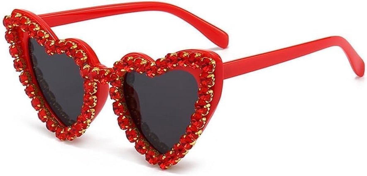 Zonnebril Hartvormige Dames Party Bril Fashion Retro Zonnebril Festival Statement Bril Fotoprops Vakantielook Trendy Eyewear