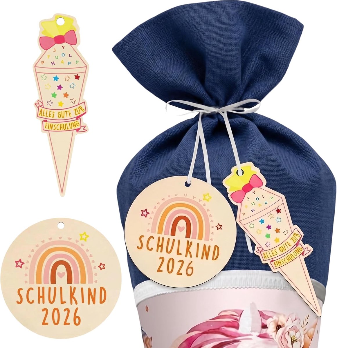 Hangertjes voor Schooltasjes en Snoepzakjes, Naamkaartjes, Decoratie, Cadeau, voor Jongens en Meisjes, 2 Stuks