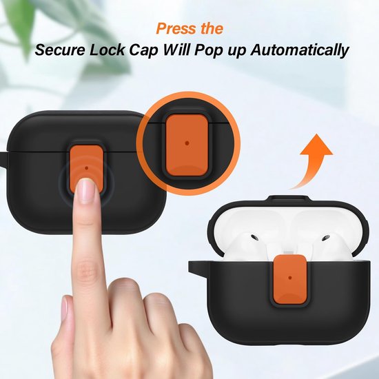 Hoesje voor AirPods Pro 3 (2025) met veiligheidsvergrendeling, zwart — afbeelding 4