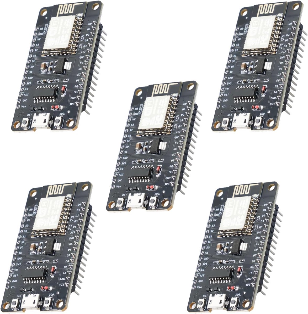ESP8266 NodeMcu Lua V3 Module - 5 stuks - WiFi ontwikkelingsboard - Compatible met Arduino IDE/Micropython - ShopVlot