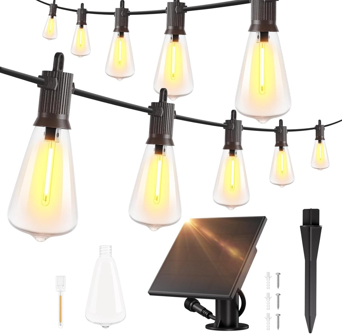 Solar String Lights 9 Meter - 10+1 LED Lampjes - IP65 Waterdicht - Voor Terras en Balkon - SnelShoppen