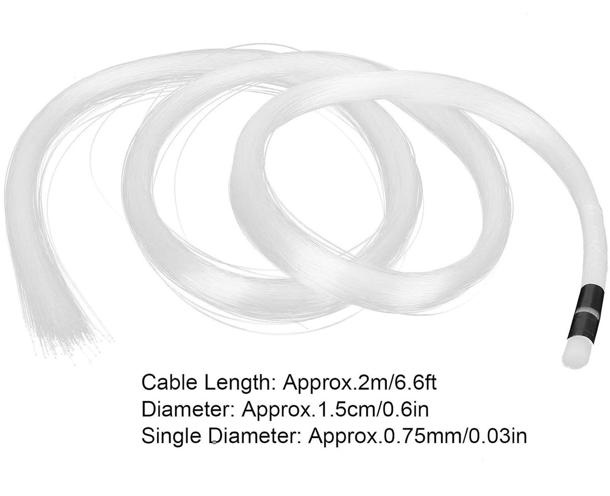 300PCS Fiber Optic Light End Glow Kabel - PMMA Plastic Fiber Optic Kabel voor Decoratie en Verlichting