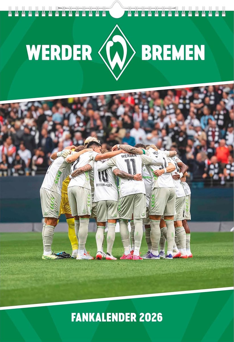 SnelShoppen - Werder Bremen 2026 A3-Kalender - Voetbal Fankalender - Sport Kalender 29,7x42 cm voor Fans van Werder Bremen - Perfect voor Thuis of op