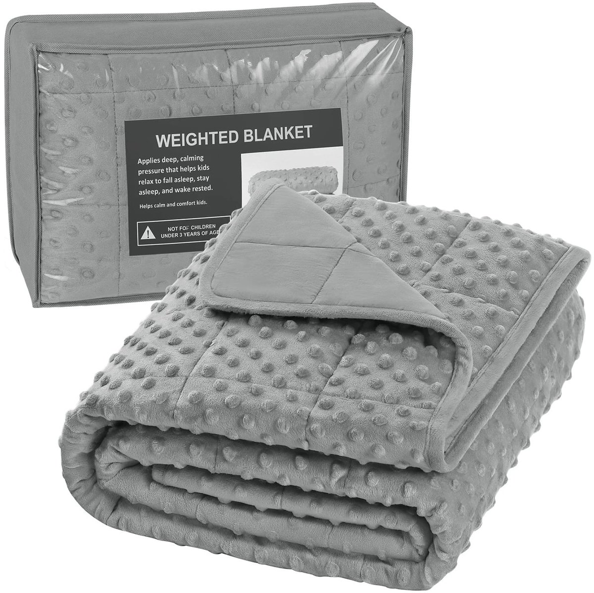 Klarven Gewogen Deken Kinderen 2.3kg - Therapiedeken voor Stressverlichting - Zwaar Deken, Beter Slapen - 90x120cm Grijs