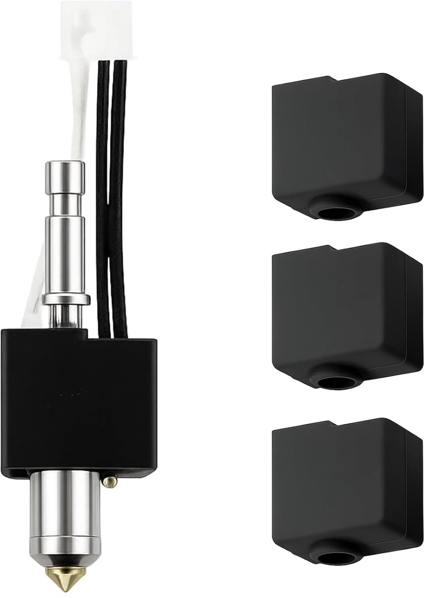 Kobra S1C Hotend Kit - hoge temperatuur 3D-printer vervangingsmondstuk 0,4 mm met 3 siliconen beschermers, nauwkeurige - ShopVlot