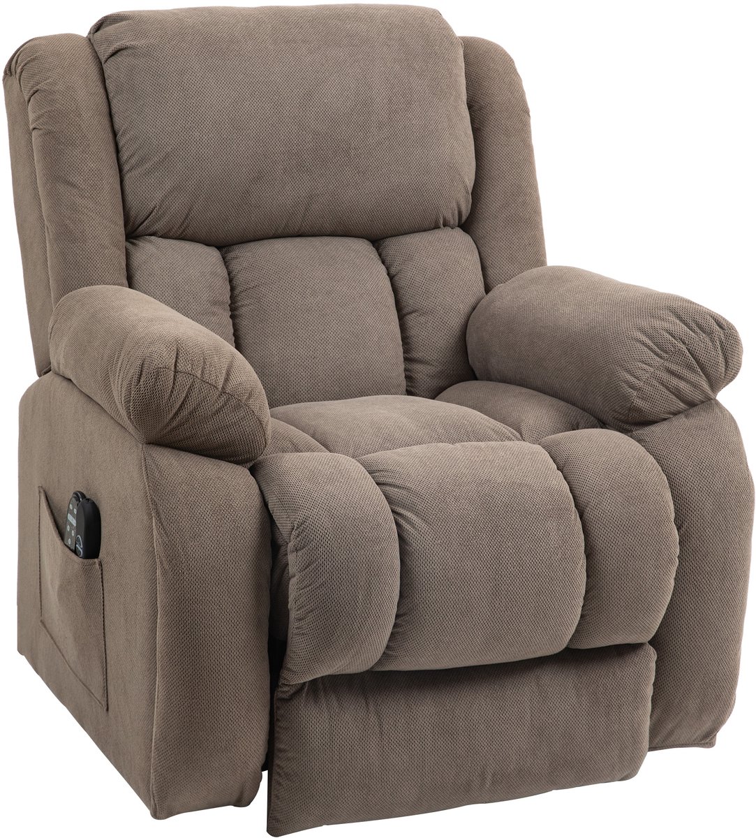 Homona Elektrische sta-opfauteuil met massage en warmtefunctie - Met afstandsbediening en USB-poort - 93 x 104 x 100 cm - Lichtbruin