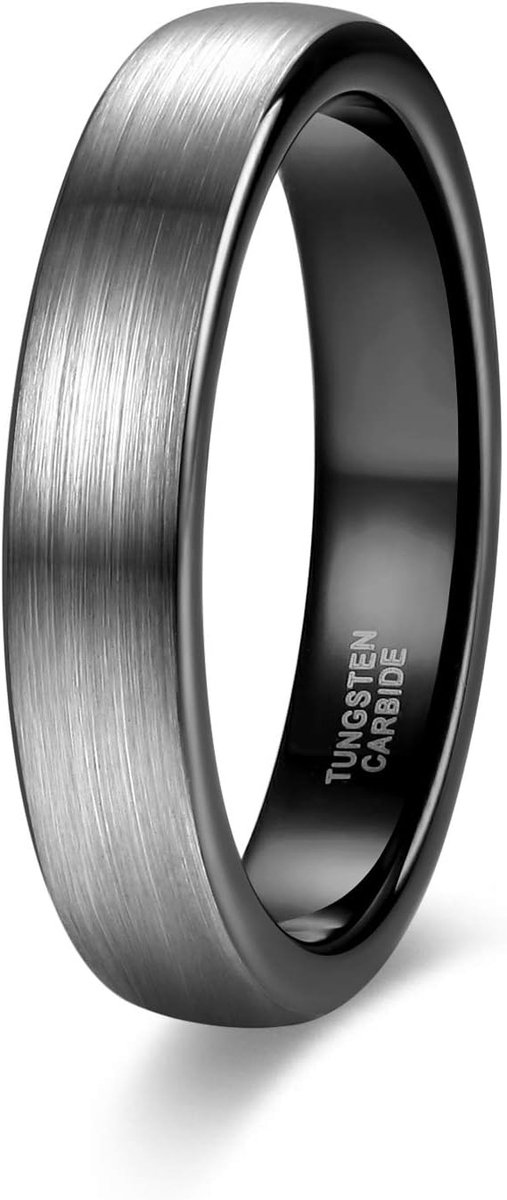 Zakk Engagement Ring for Men and Women Tungsten Wedding Band Wedding Engagement 4mm Black Blue Size 47 to 69 - ShopVlot