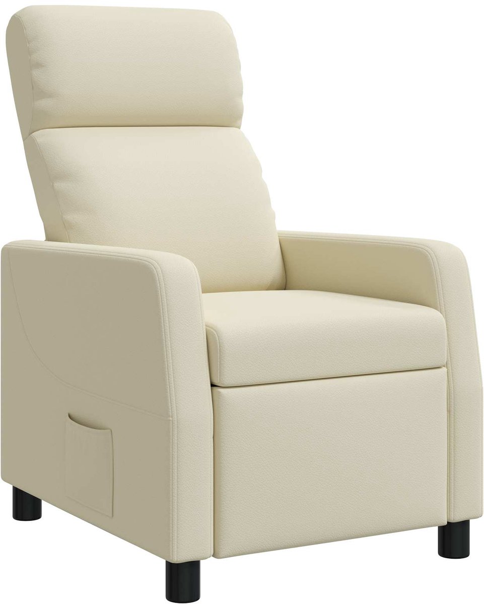 vidaXL Recliner - Crèmekleurig - Kunstleer