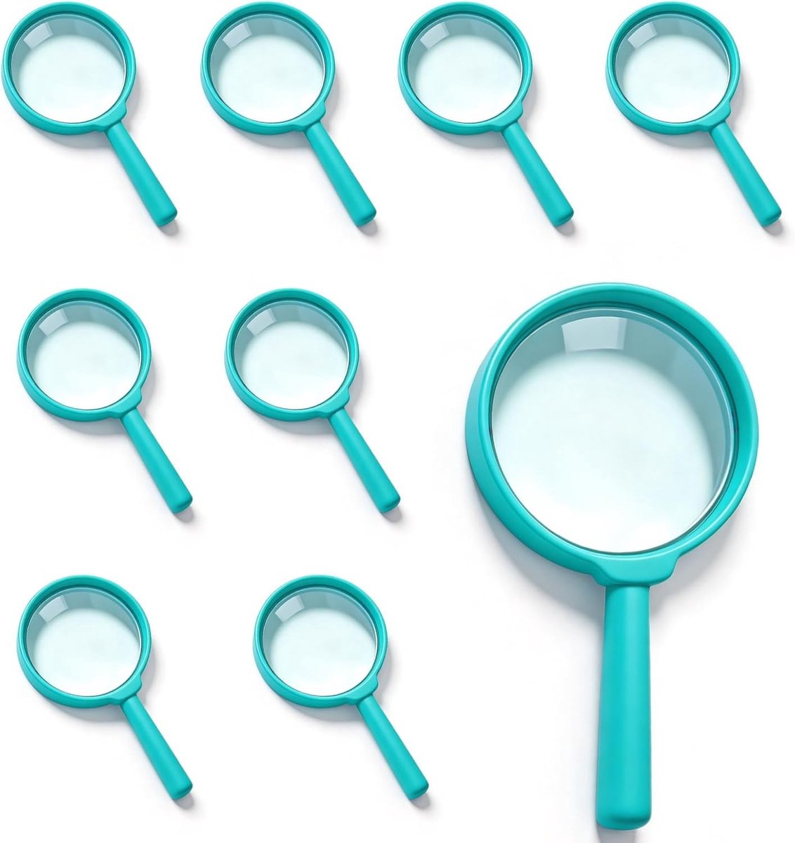 8 x Vergrootglas voor Kinderen, Handheld Vergrootglas voor Verjaardagsfeestjes, Jacht- en Detective Spellen, Klein Acryl Vergrootglas voor Onderzoekers en Ontdekkers, Perfecte Verjaardagscadeau voor Kinderen