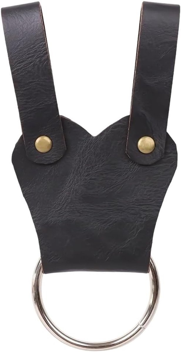 Houder voor bijlen en tomahawks van PU leer met metalen ring voor Halloween en cosplay kostuums