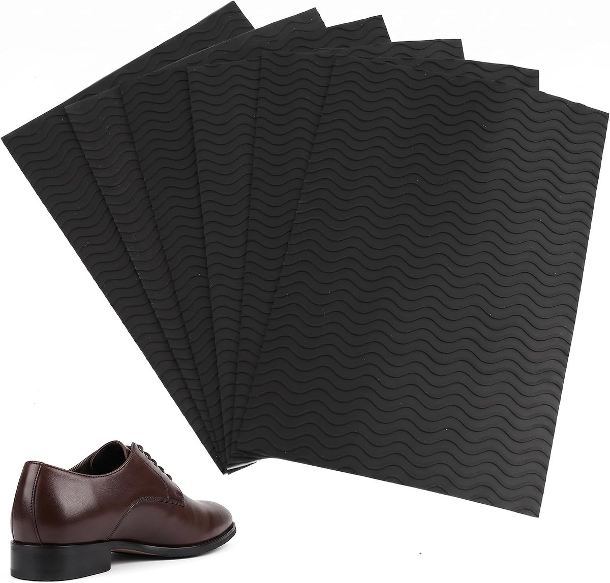 Zolen voor Schoenen - 6 Zelfklevende Rubberen Pads 10x15cm, Zwart