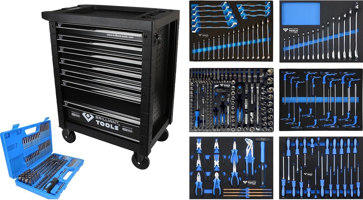 Werkplaatswagen 1050D x 140W x 570H cm met 7 laden en 473 gereedschappen | Industrohome