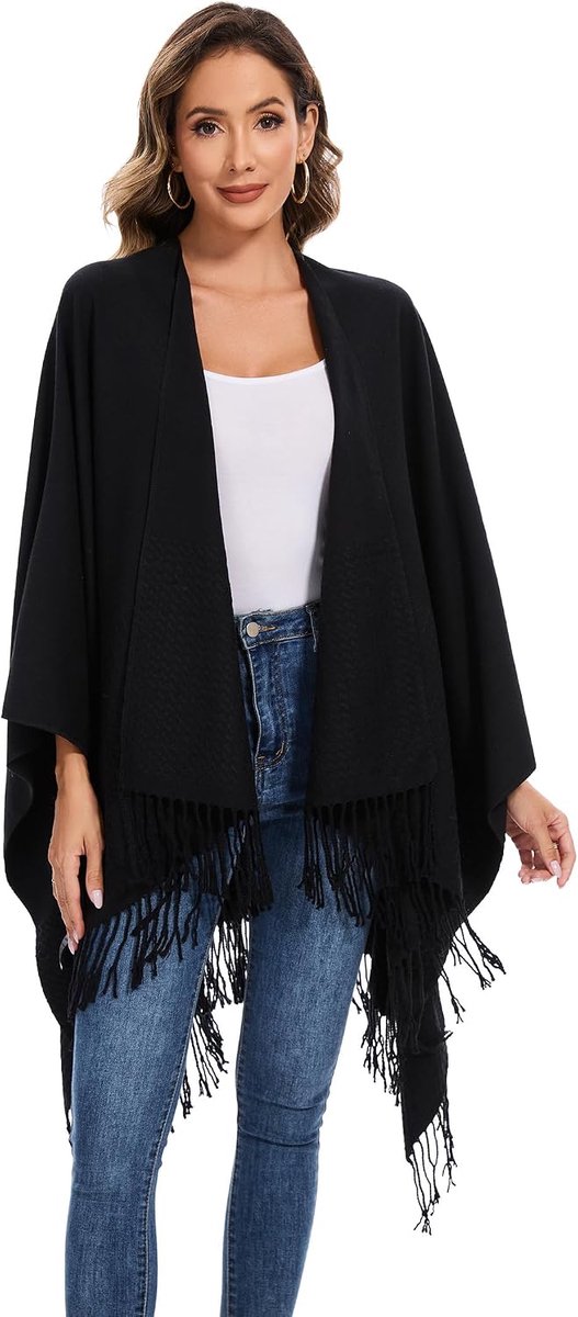 Poncho voor dames, winter, warm, elegant, poncho, deken, poncho, cape, gebreide poncho, mantel, winter, poncho, sjaal, cadeau voor verjaardag of Kerstmis