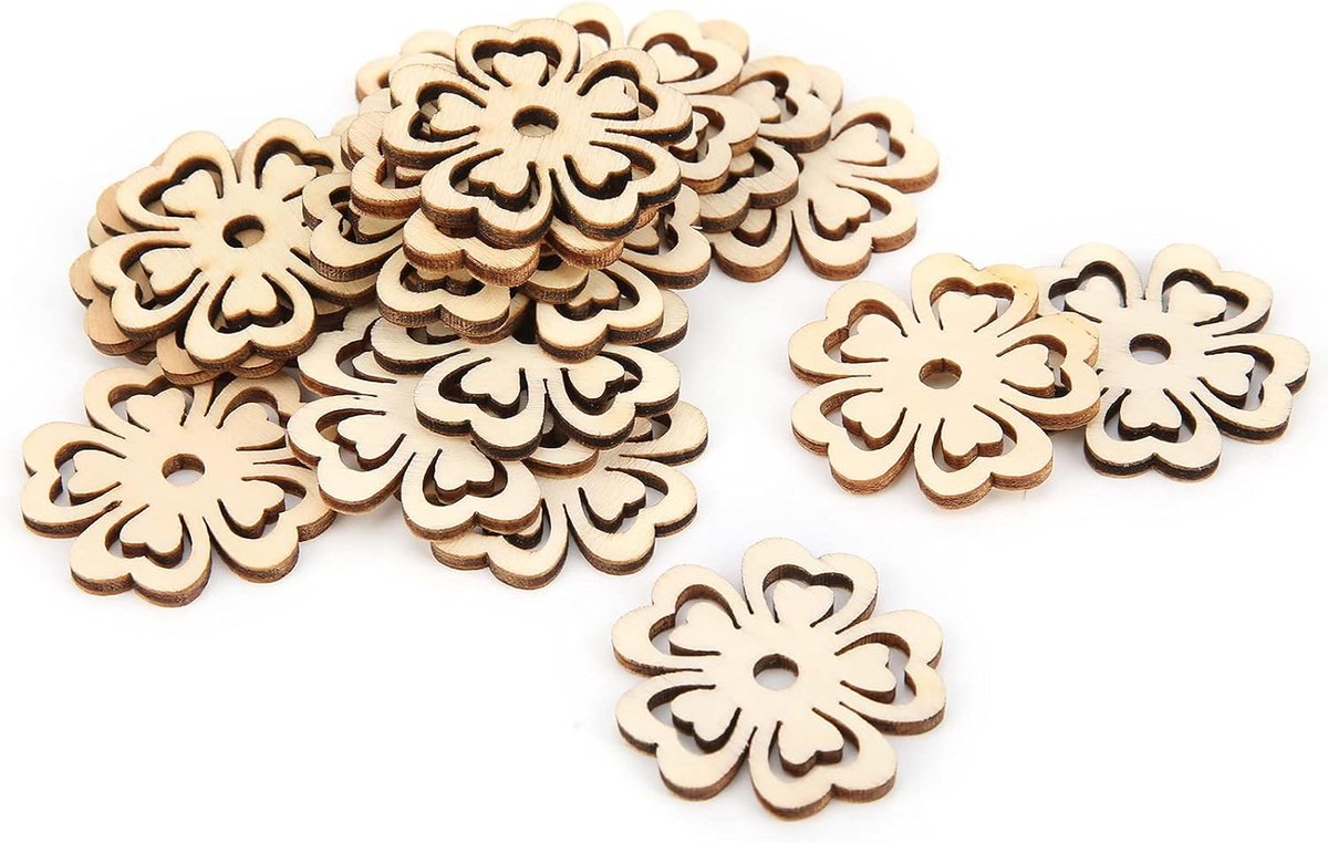 Hout Bloem Bloem 2 Zak Bloemvorm Bloemen Materiaal Decoratie Blokken 20 5 Verpakkingen 100 Stuks Hout Houten Onafgewerkt Hout