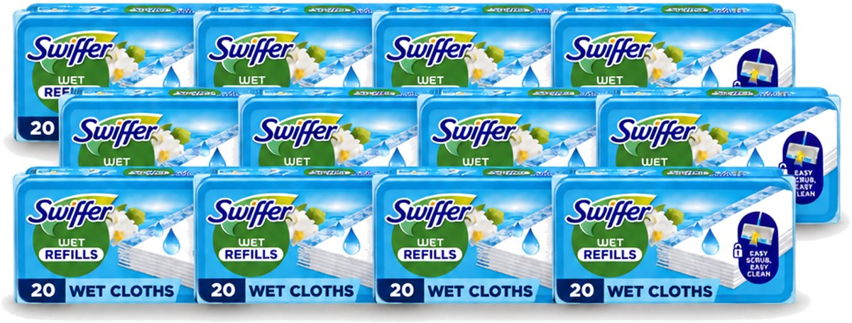 12 x Swiffer - Vloerdoekjes – Morning Fresh – 20 doekjes - Voordeelverpakking - 12 stuks