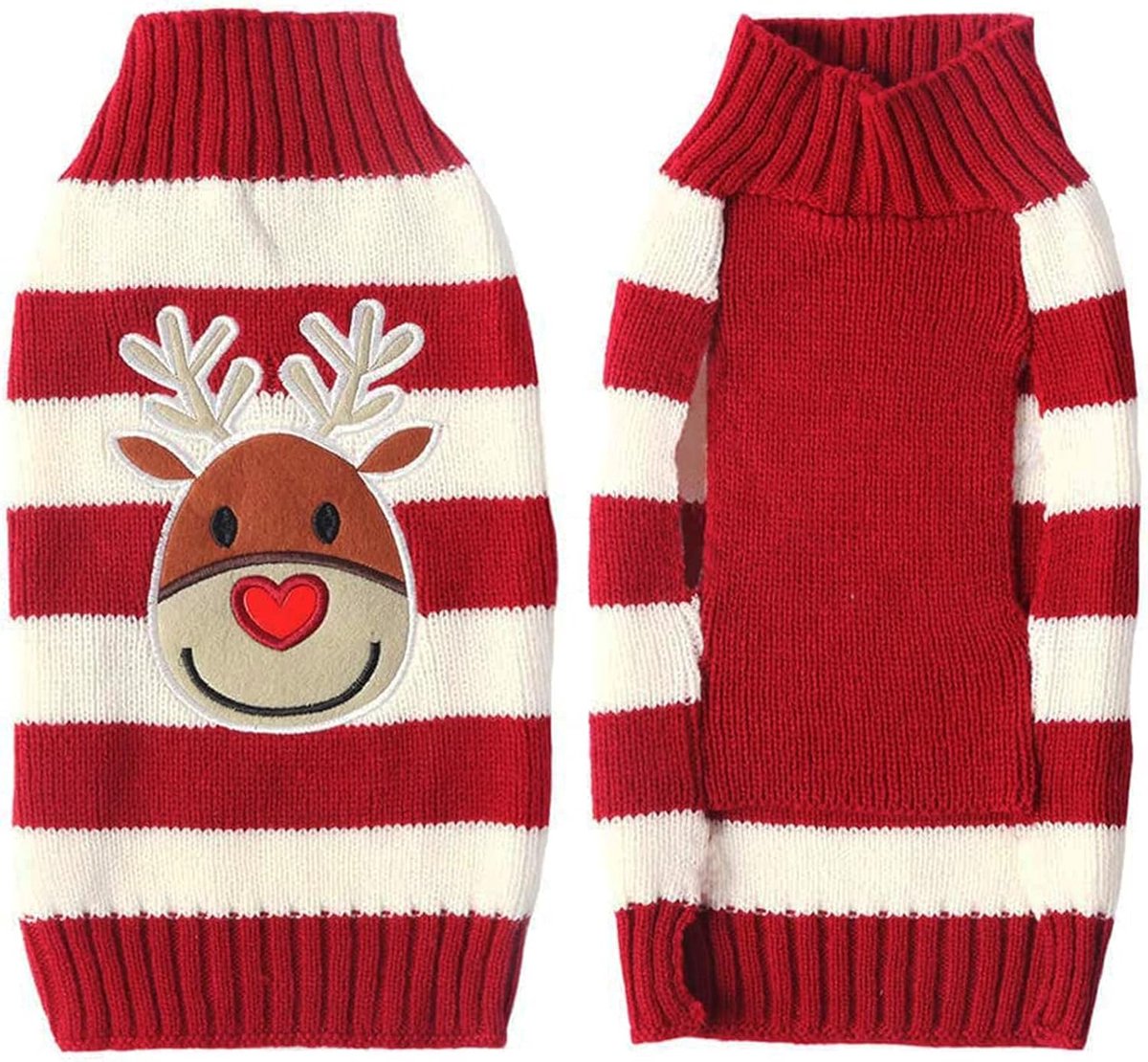 Truien, Hond Kerst Rendier Trui, Xmas Huisdier Jassen, Rood Huisdier Trui, Huisdier Kerst Truien, Honden Winterkleding Zachte en Duurzame Gebreide Trui Bedrukte Hondentrui, Voor Puppytrui