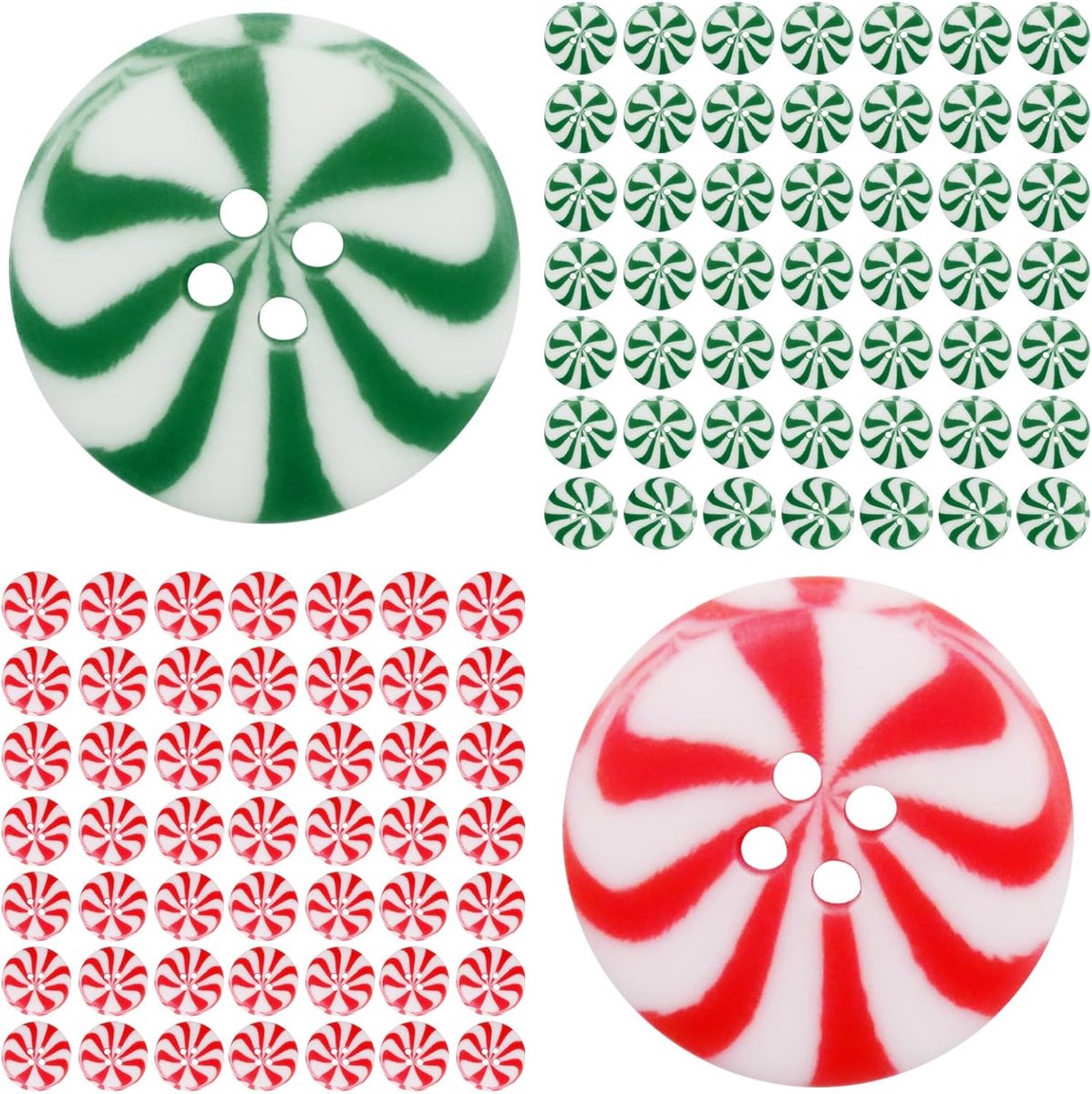 Knopen, decoratieve kerstknopen, decoraties voor knutselwerkjes, ronde gepersonaliseerde decoratie-accessoires, Kerst snoep knoppen decoraties