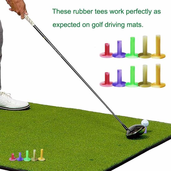 Tees 6 stks Golf Top Houder Stand Rubber voor Driving Range Mats Home Office Achtertuin Praktijk - Multicolor — afbeelding 4