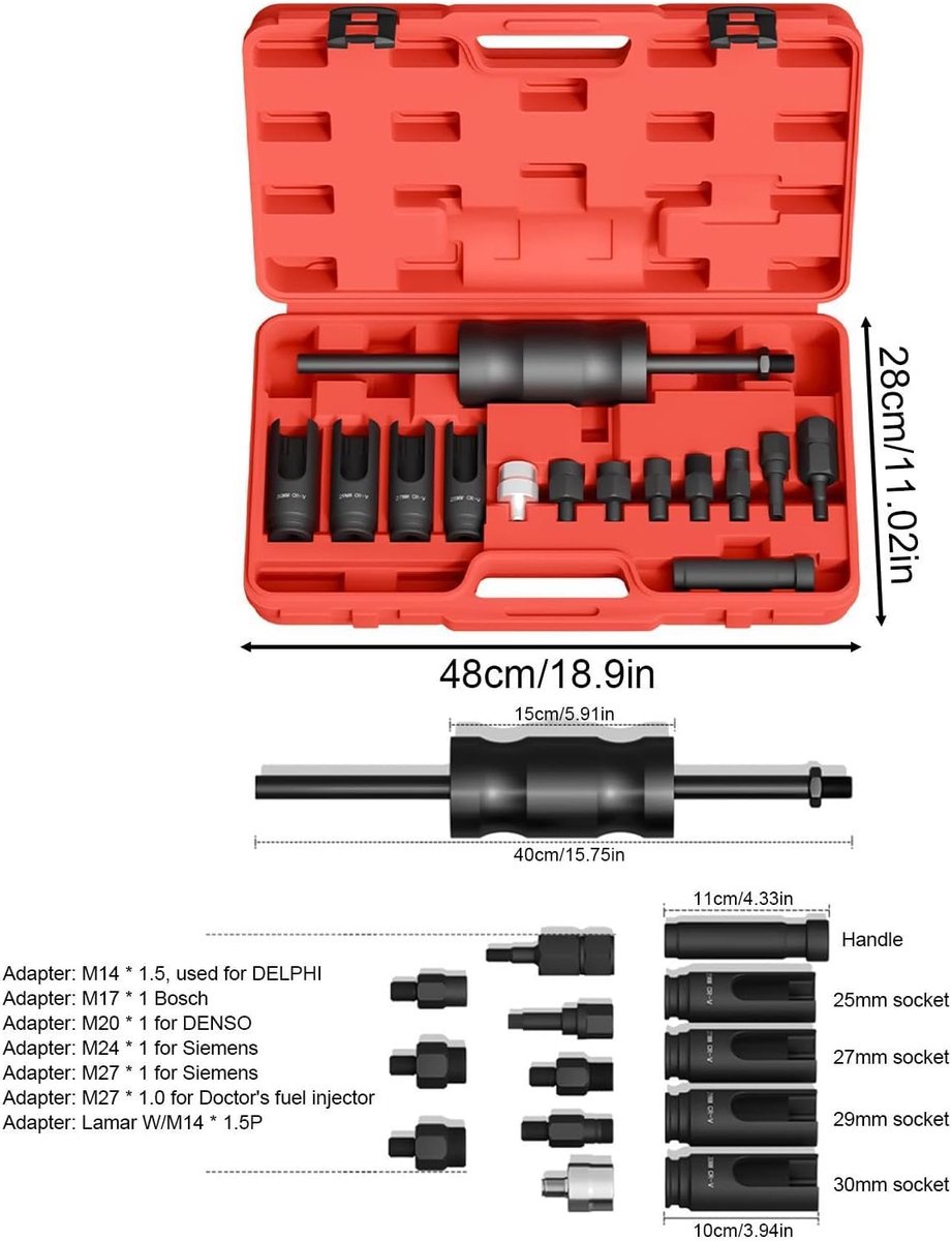 Reparatietool Auto Motor Reparatie Extractieset | Automotive Injector Puller Tool Voor Thuis Garage Werkplaats Buiten Auto Sedan Vrachtwagen Monteurs Technici