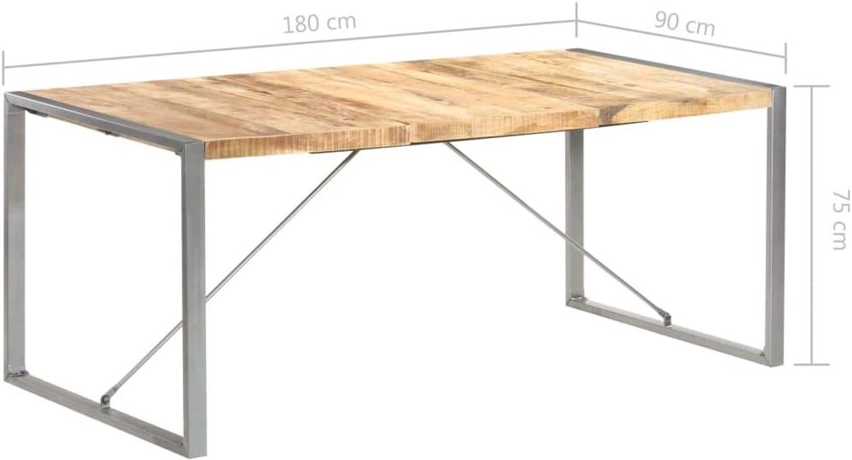 Mangohout industrieel eetkamertafel grijs 180x90x75 cm