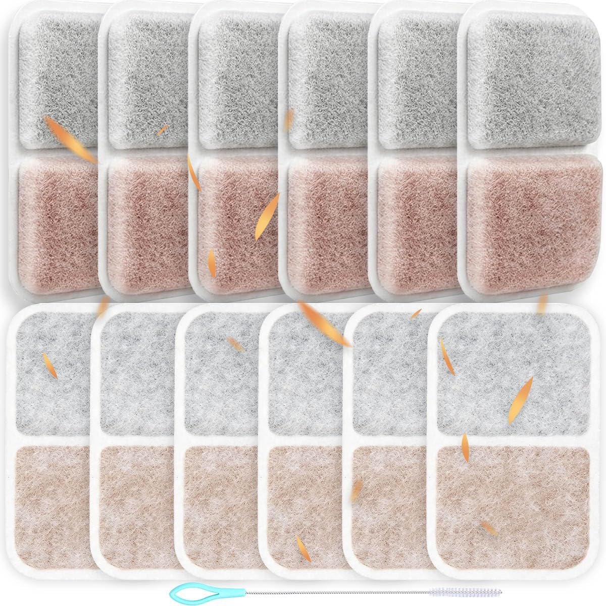 12 stuks Airsift vervangingsfilters voor Catit Airsift voor Jumbo voor Regular voor Smartsift kattenbakken Dual Action Pad Odour Pad Cat Litter Trays vervangende filterpads voor vers