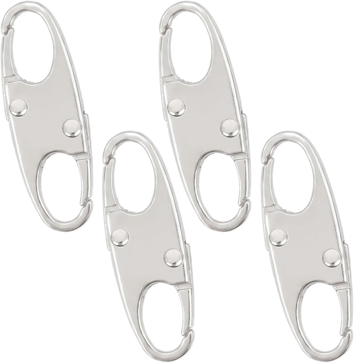 4 stuks diefstalwerende ritssluitingsclips, zilver, kleine dubbelopenbare slotjes voor rugzakken, tassen, reizen, buiten en kamperen