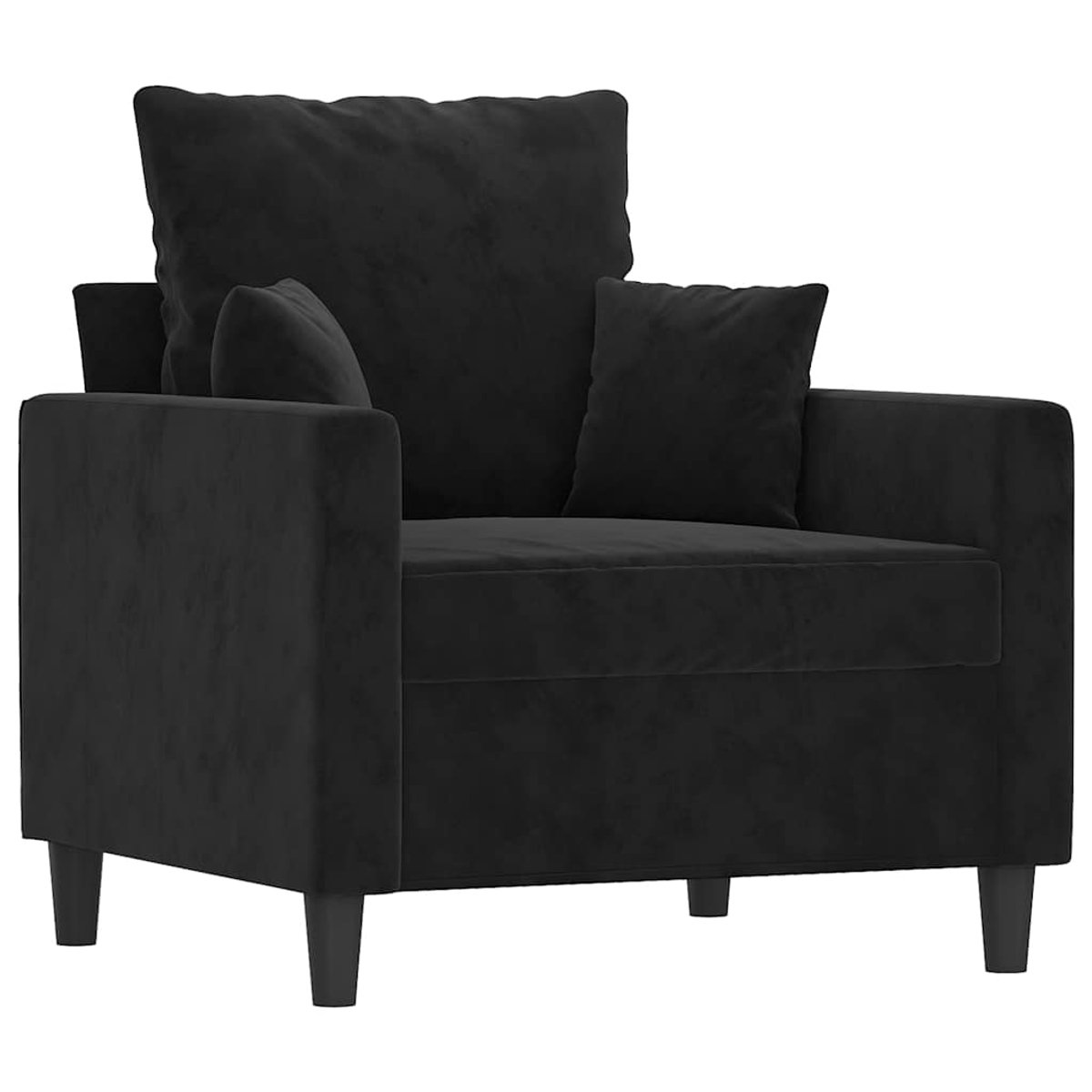 vidaXL Fauteuil - 60 - cm - fluweel - zwart